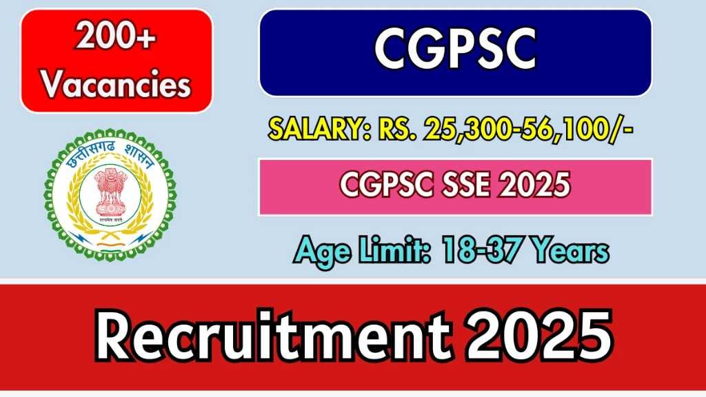 CGPSC Recruitment 2025 – Apply Online for 238 Labour Officer, Assistant Jailor and More Posts
